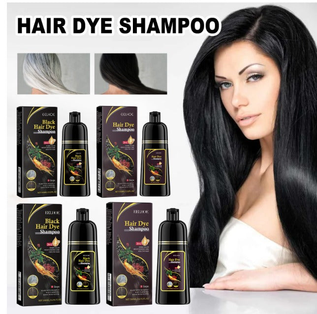 Hair dye or black hair shampoo