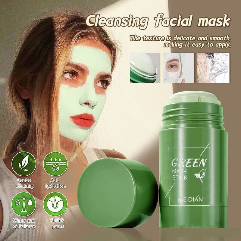 Fast Remove Blackhead Green Tea Solid Mask Clean Stick Mask Facial Dispel Acne Blemish Shrink Pores