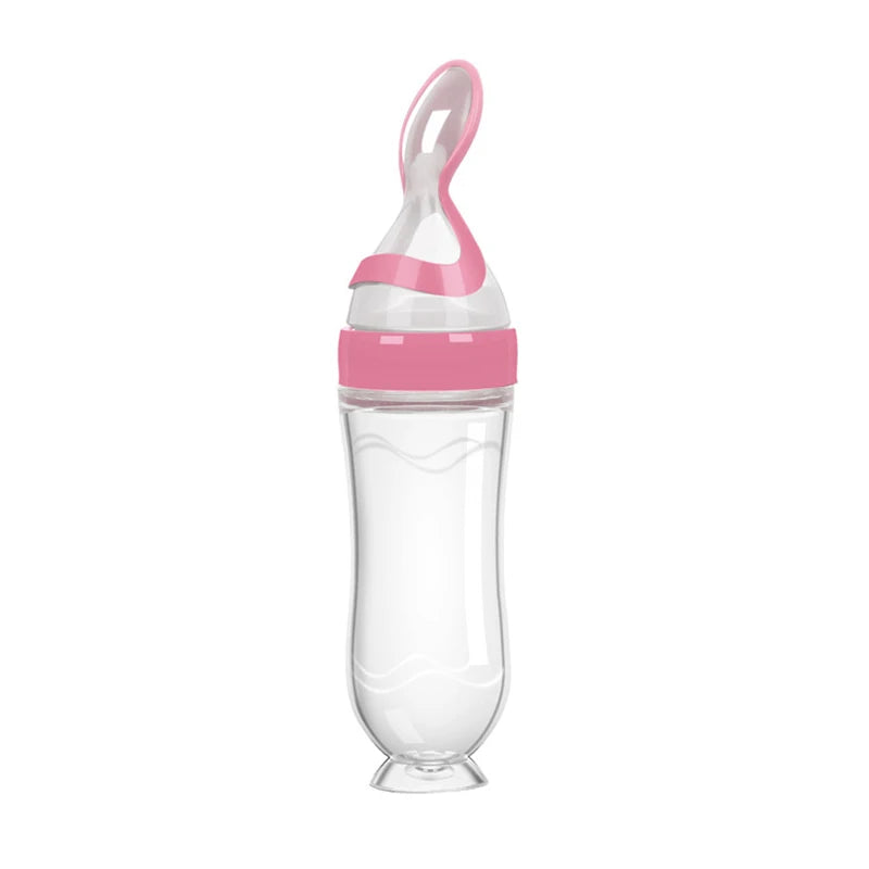 Baby Silicone Squeezing Feeding Bottle Newborn Baby