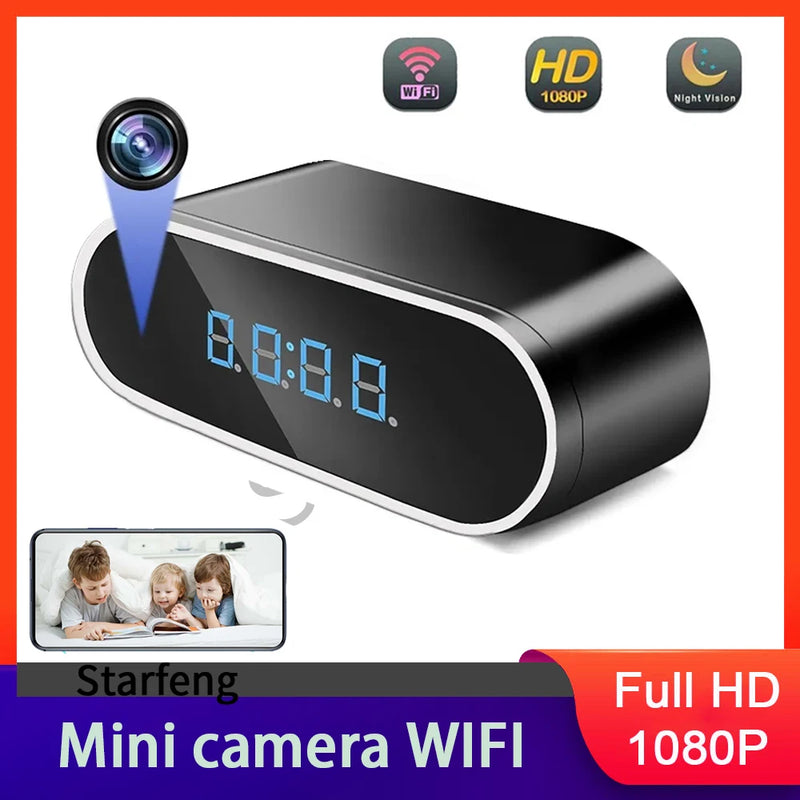 Mini Camera Clock Full HD 1080P Wireless WIFI Control IR Night Vision