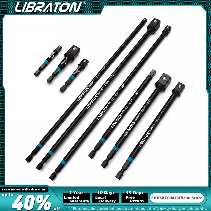 Libraton 9Pcs Socket Adapter Set Drill