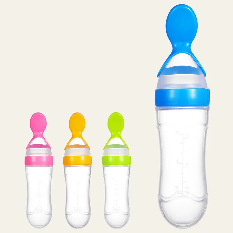 Baby Silicone Squeezing Feeding Bottle Newborn Baby