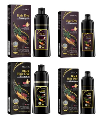 Hair dye or black hair shampoo